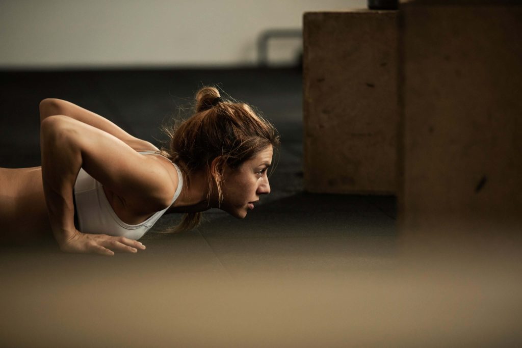 Woman Doing a Push-Up